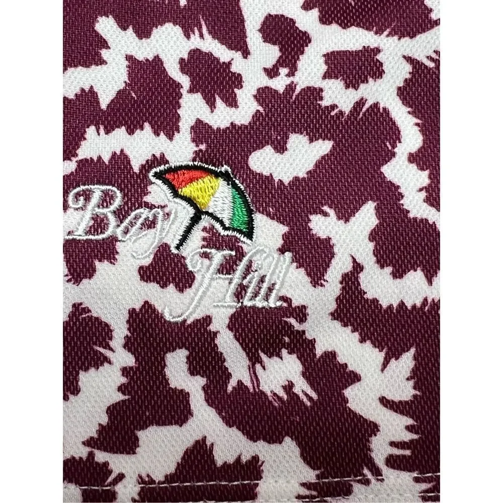 Nike Burgundy White Floral Nike Dri Fit Tank Gold Tennis Active Size L